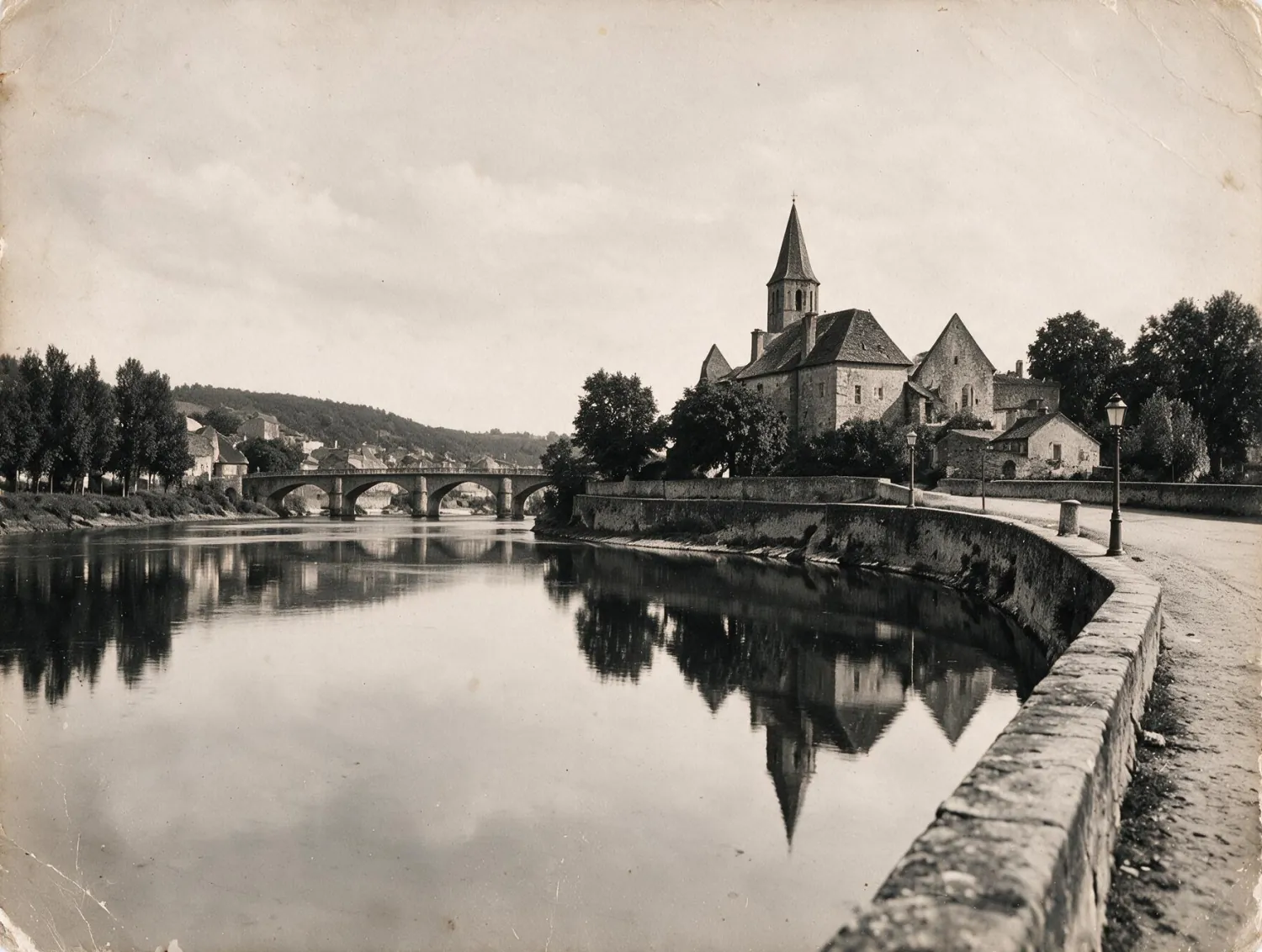 Photographie ancienne d'un village