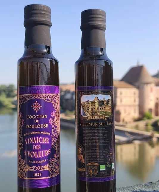 Vinaigre des 4 Voleurs bio – Bouteille collector Villemur-sur-Tarn
